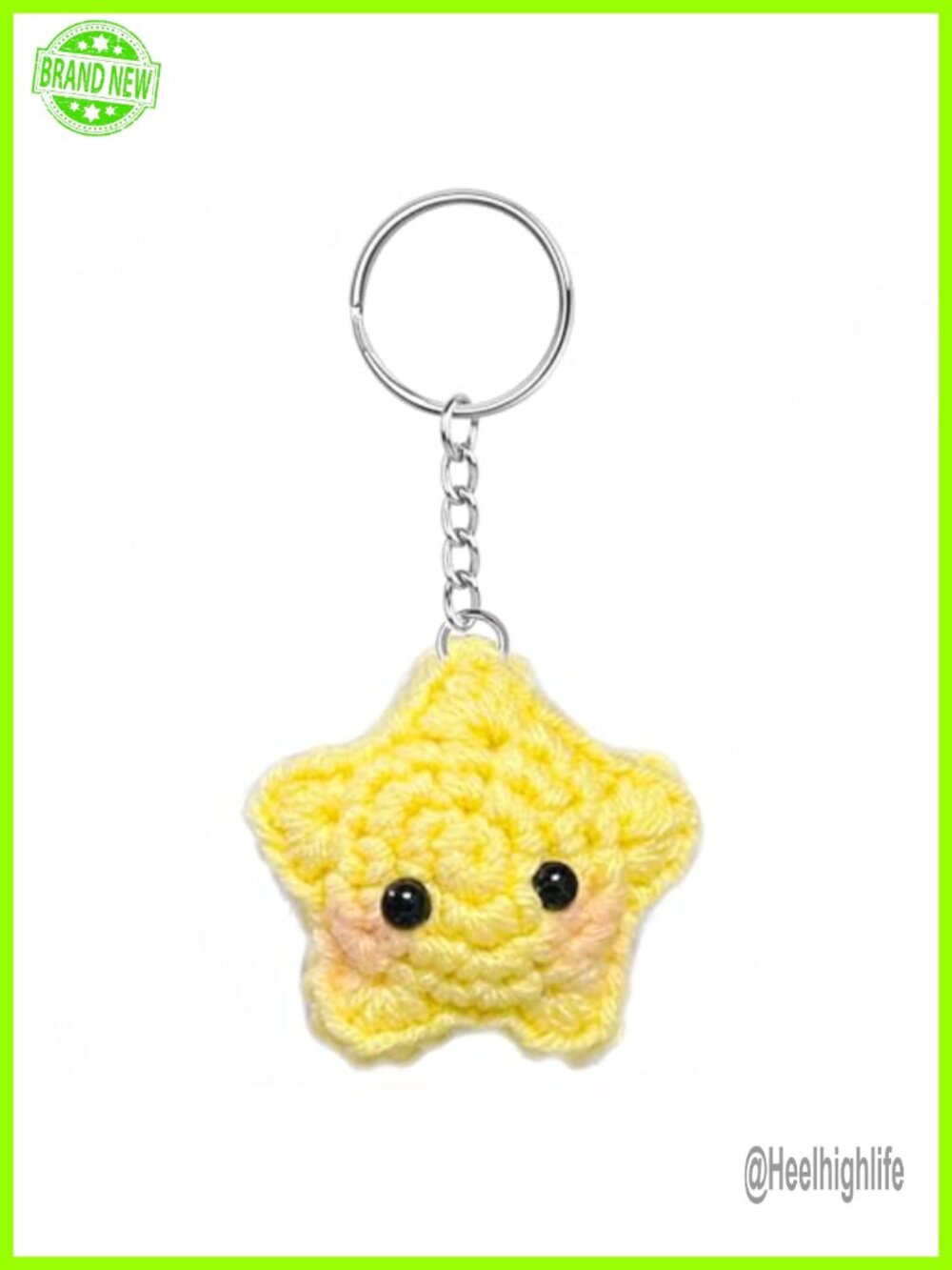 Handmade Crochet Star Keychain Kawaii Purse Bag Charm Squishy Stress Reliever 4